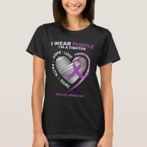 Men Women Kids I Wear Purple Im a Fighter Epilepsy T-Shirt