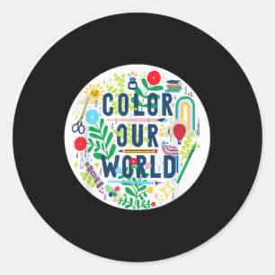 Men Women Kids Summer Reading Program 2025 Color O Classic Round Sticker