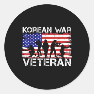 Men Women Korean War Veteran  Classic Round Sticker
