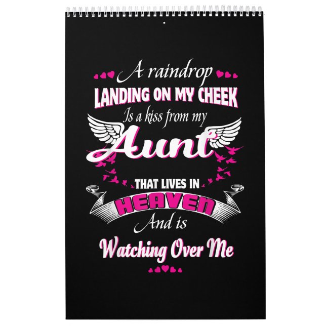 Men Women Loss Aunt In Loving Memorial My Aunt Calendar (Cover)