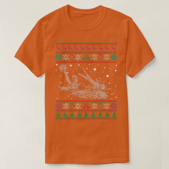 Men Women Love Water Polo Ugly Christmas Sweater G (Design Front)