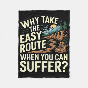 Men Women Outdoor Hiker Retro Hike Funny Mountain  Fleece Blanket