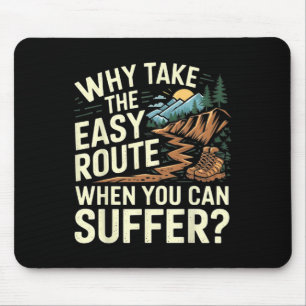 Men Women Outdoor Hiker Retro Hike Funny Mountain  Mouse Pad