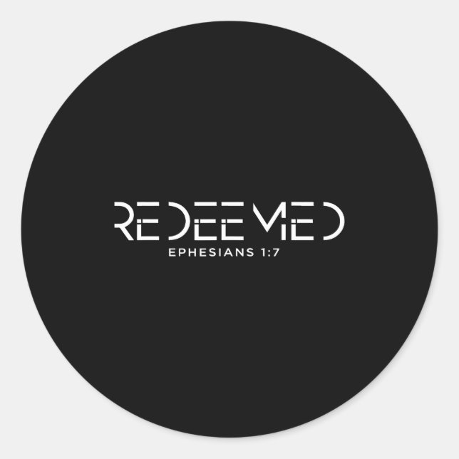Men Women Redemption Christian Bible Verse Ephesia Classic Round Sticker (Front)