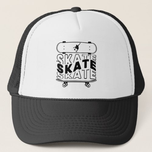 Men Women Skate Skateboarder T_Shirt Trucker Hat