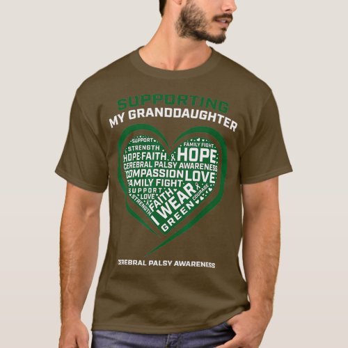 Men Women Support Granddaughter Cerebral Palsy T_Shirt