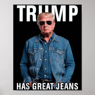Men Women Trump Has Great Jeans Funny Meme Poster
