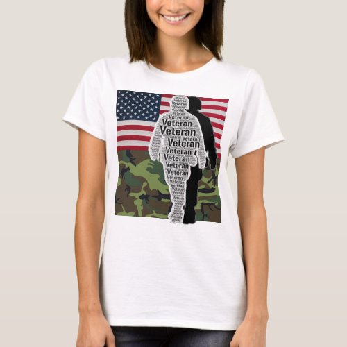 Men Women US Flag Camouflage Army Veteran T_Shirt