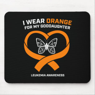 Men Women Wear Orange For My Goddaughter Leukemia Mouse Pad