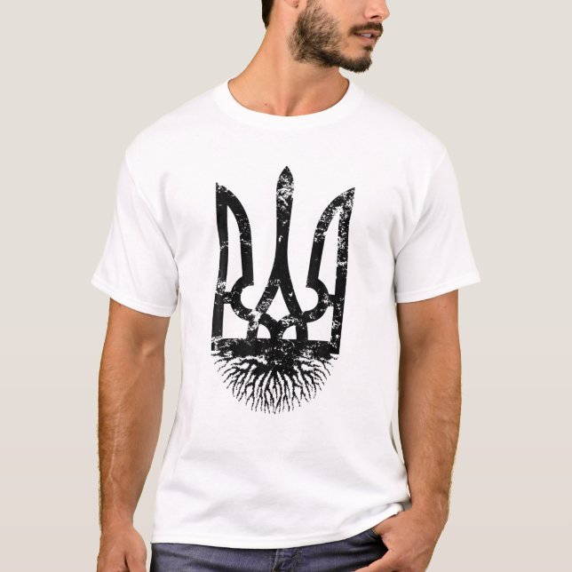 Men Womens Ukrainian Roots Ukraine Pride Coat Of A T-Shirt (Front)