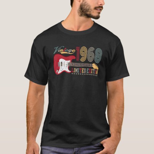 Men  Womens Vintage 1968  Guitar Birthday T_Shirt