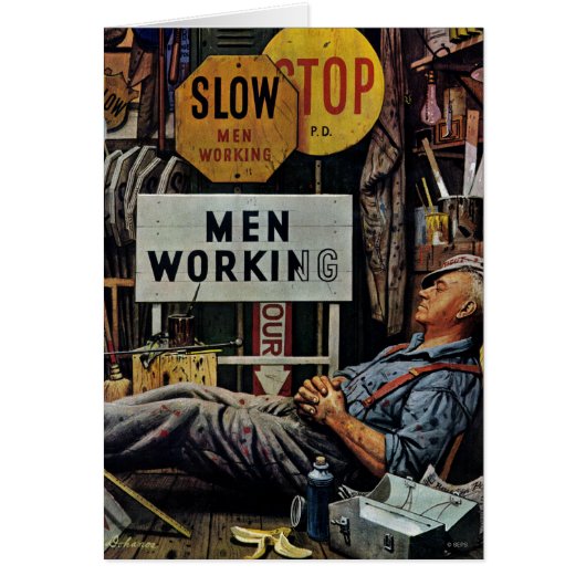 Men Working Cards (Front)