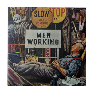 Men Working Ceramic Tile
