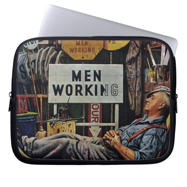 Men Working Laptop Sleeve (Front)