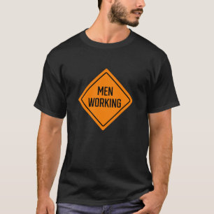 Men Working Road Sign   Basic Dark T-Shirt