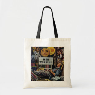 Men Working Tote Bag