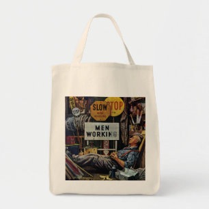Men Working Tote Bag