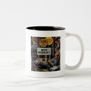 Men Working Two-Tone Coffee Mug