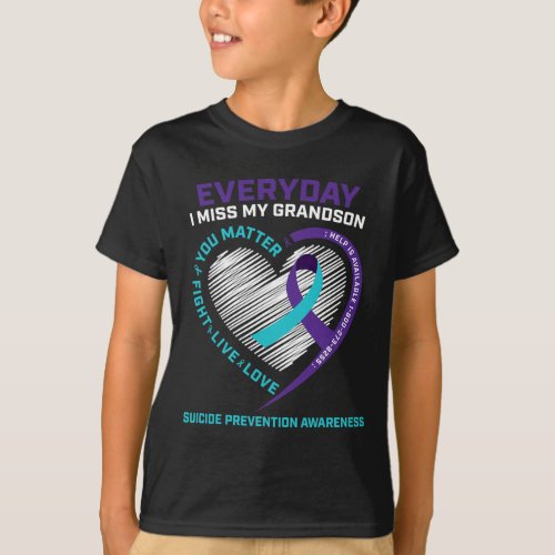 Men You Problem Prevention Grandson Suicide Awaren T_Shirt