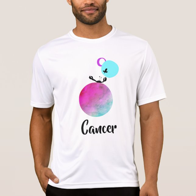 *~* Men Zodiac Whimsical White Cancer Zodiac Funny T-Shirt (Front)