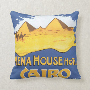 Mena House Hotel Cairo Vintage Travel Poster Throw Pillow