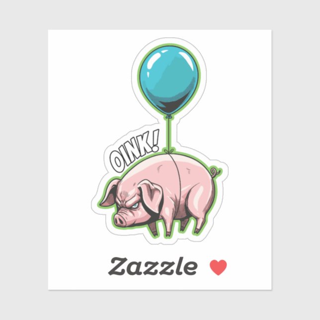 Menacing Flying Pig Sticker (Sheet)