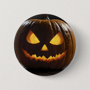 Menacing Halloween Pumpkin, Button