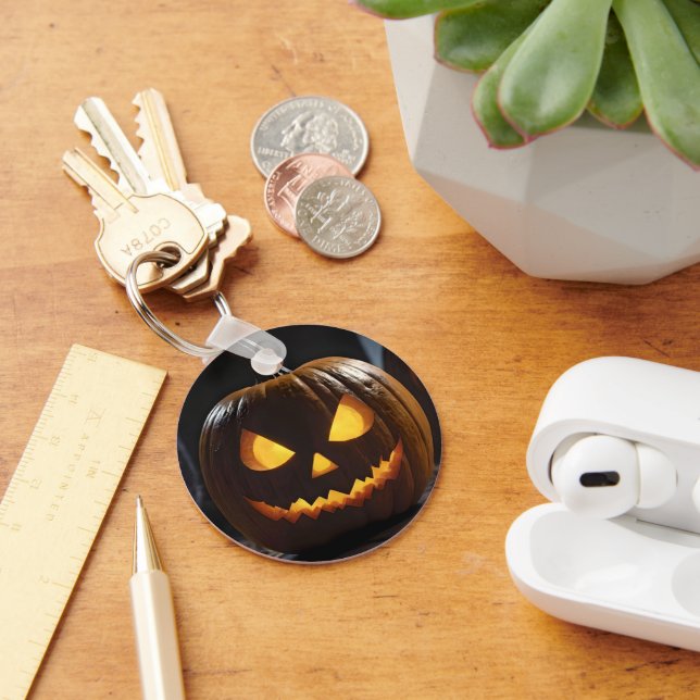 Menacing Halloween Pumpkin, Keychain (Desk)
