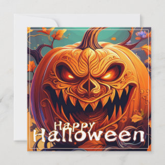 Menacing Jack-o-Lantern Glowing Eyes Halloween