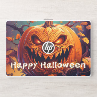 Menacing Jack-o-Lantern Glowing Eyes Halloween HP Laptop Skin