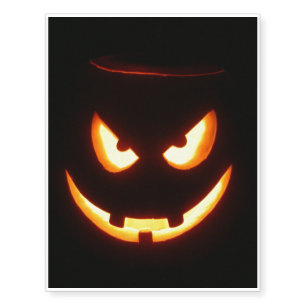 menacing jack-o'-lantern temporary tattoos