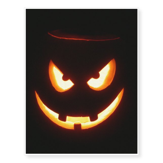 menacing jack-o'-lantern temporary tattoos (Front)