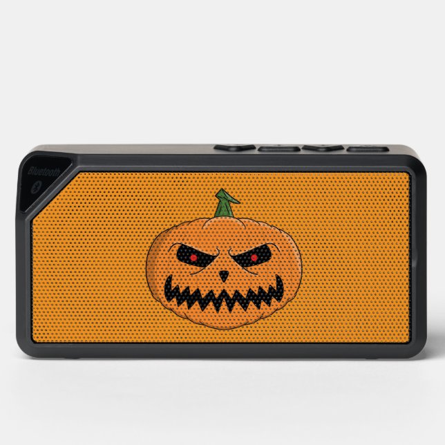 Menacing Jack O'Lantern Halloween Bluetooth Speaker (Front)
