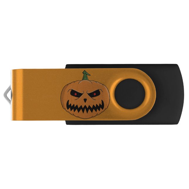 Menacing Jack O'Lantern Halloween Flash Drive (Back)