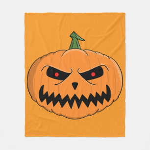 Menacing Jack O'Lantern Halloween Fleece Blanket