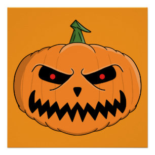 Menacing Jack O'Lantern Halloween Poster