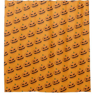Menacing Jack O'Lantern Halloween Shower Curtain