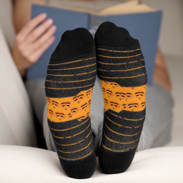 Menacing Jack O'Lantern Halloween Socks (Bottom)