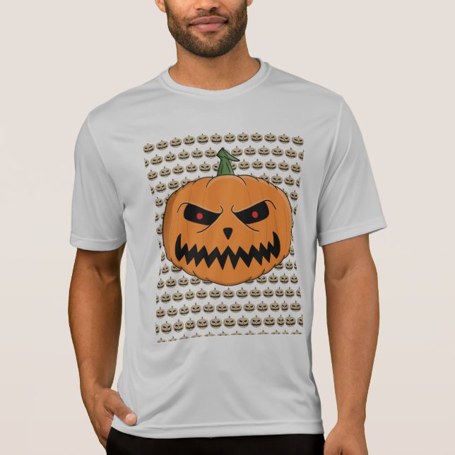 Menacing Jack O'Lantern Halloween T-Shirt (Front)