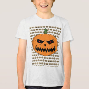 Menacing Jack O'Lantern Halloween Tri-Blend Shirt