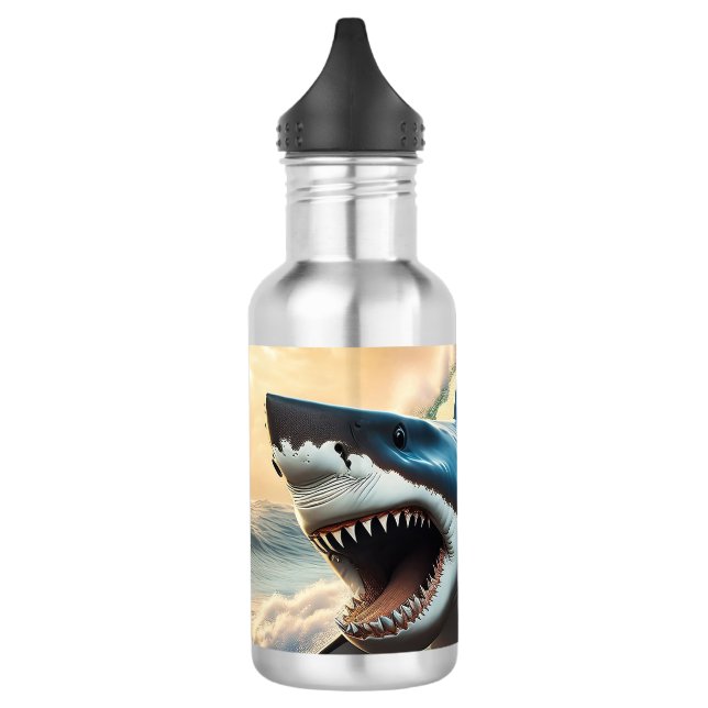 Menacing Shark Stainless Steel Water Bottle (Left)