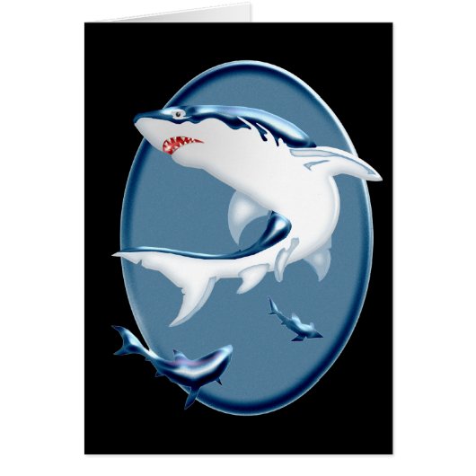 Menacing Underwater Sharks Cards (Front)