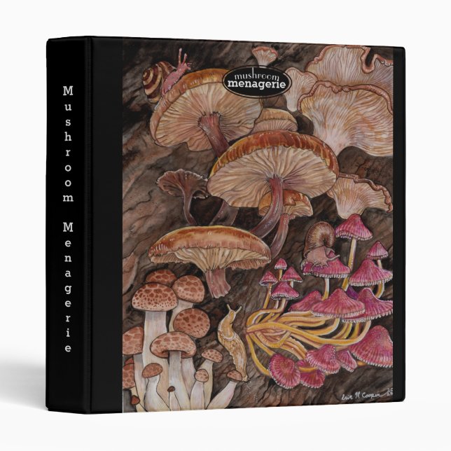 Menagerie of Mushrooms  3 Ring Binder (Front/Spine)