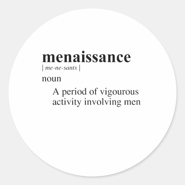 MENAISSANCE CLASSIC ROUND STICKER (Front)