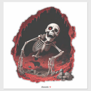 Menancing Skeleton Sticker