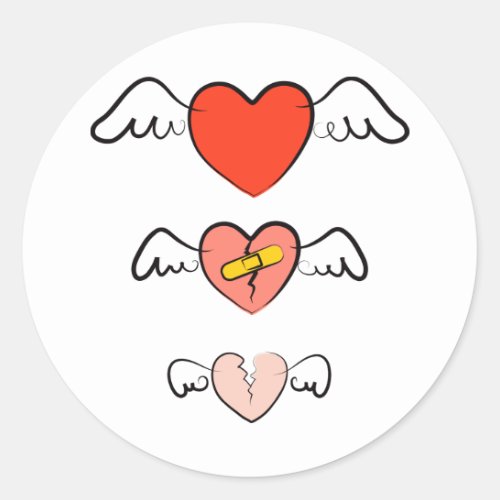 Mended heart classic round sticker