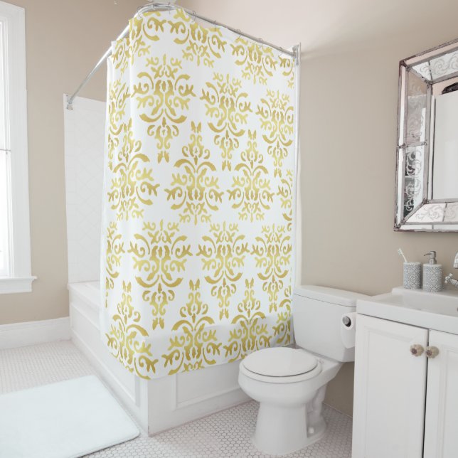 Mendela Pattern, Gold Shower Curtain (In Situ)