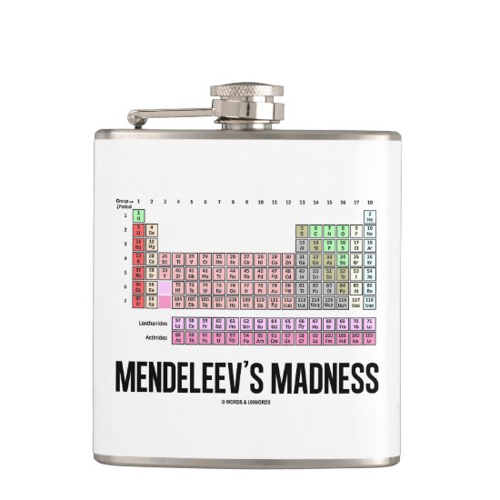 Mendeleev's Madness Periodic Table Of Elements Flask