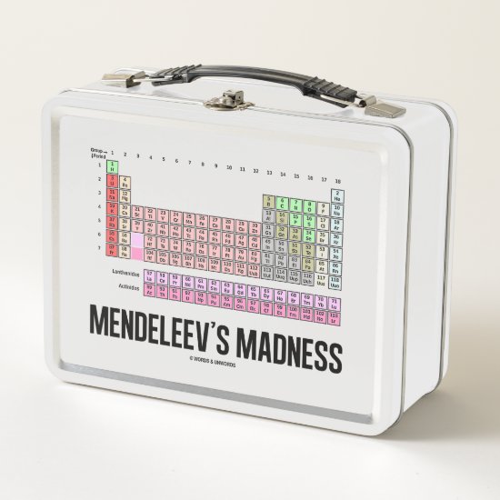 Mendeleev's Madness Periodic Table Of Elements Metal Lunch Box