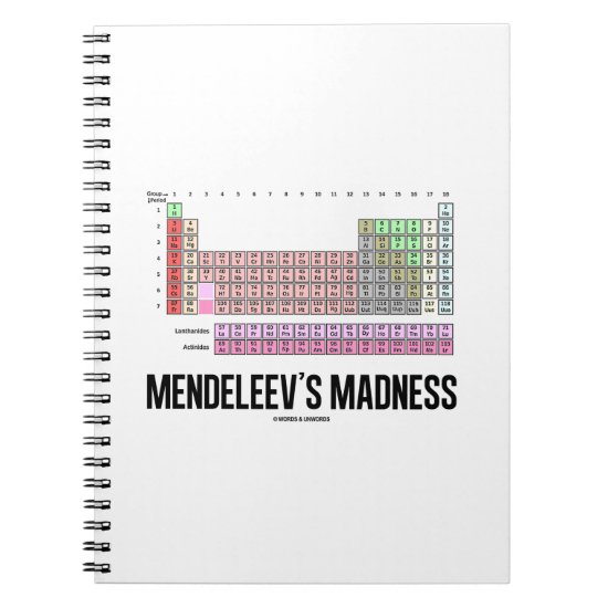 Mendeleev's Madness (Periodic Table Of Elements) Notebook
